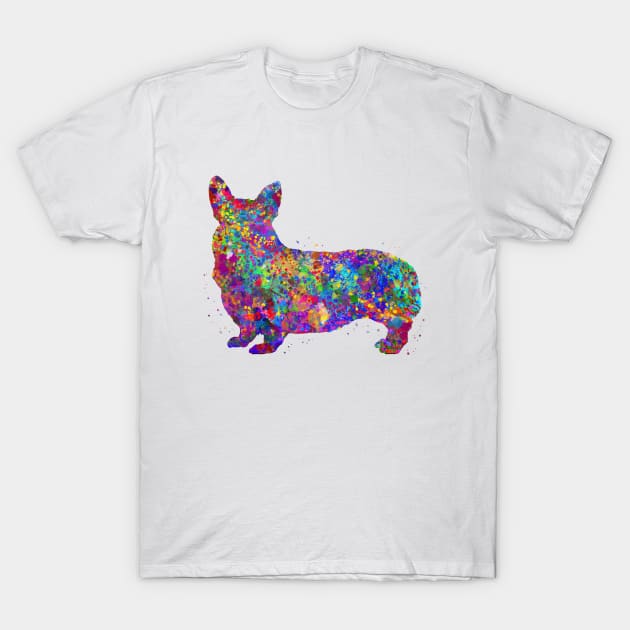 Pembroke Welsh Corgi dog watercolor T-Shirt by Yahya Art